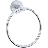 BH&G Prescott Wall Mount 6-inch Diameter Towel Ring Holder Bathroom, Sink Hardware Accessory, Chrome Polished