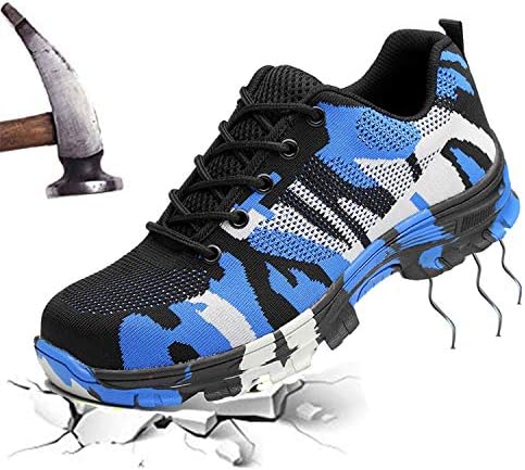 JACKSHIBO Steel Toe Shoes Men Women, Work Safety Shoes Breathable Industrial Construction Shoes Outdoor Hiking Shoes