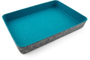 Three by Three Seattle Felt Like It! 13 x 9.5 Inch Felt Tray Drawer Organizer, Fits Standard Letter Size Paper Sheets (Blue)