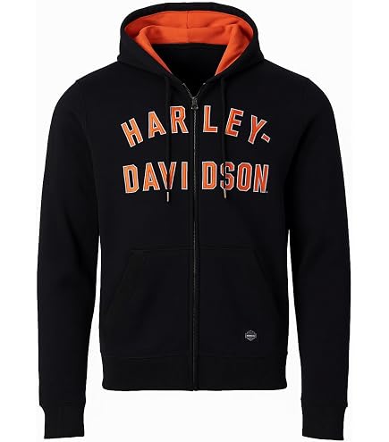Harley-Davidson Men's Ghoulish Skull Zip-Up Cotton-Blend Hoodie