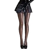 GREEFEI Transparent Black Latex Stockings,Rubber Hosiery Stockings for Women Handmade,Theme Club Party Coslay Costumes