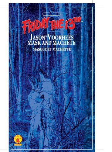 Friday The 13Th Jason Voorhees Mask And Machete Set, White, Standard