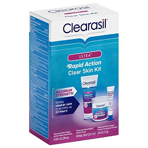 Clearasil Ultra Rapid Action Clear Skin Kit, 3 piece (Pack of 2)