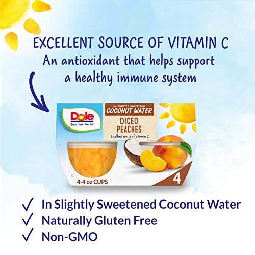 Dole Fruit Bowls Yellow Cling Peaches in Slightly Sweetened Coconut