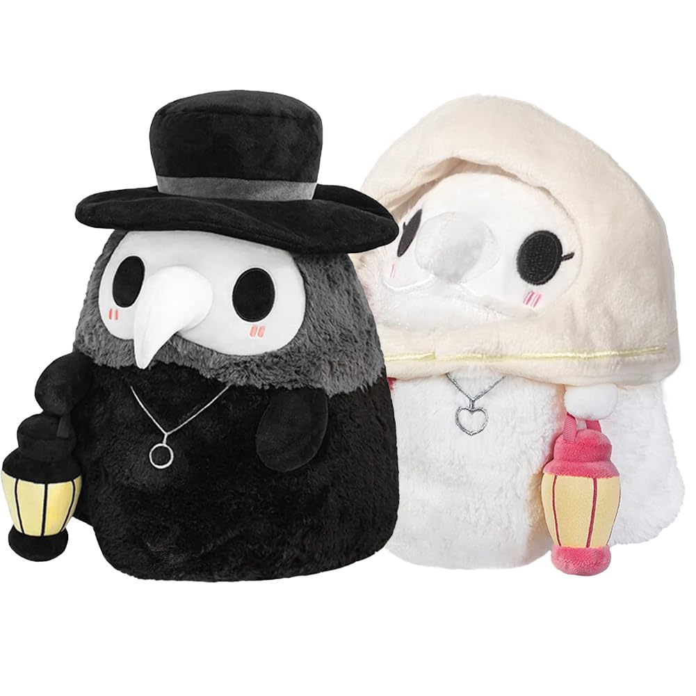 Dlishka Plague Doctor Plush+Nurse Toys-Cartoon Sewing Plush Animals,Halloween Glow-In-The-Dark Dolls,Bird Beak Doctor Plush Dolls 7.8In,2Pcs Valentine'S Day Cute Plushies Gifts,Witch Doctor.