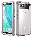 Google Pixel 2 XL case, i-Blason [Ares] Full-body Rugged Clear Bumper Case with Built-in Screen Protector for Google Pixel 2 XL 2017 Release (Pink)