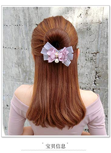 3Pcs Magic Hair Bun Maker Flower Bow Pearl Donut Bun Maker for Women DIY Hair Style Curler Accessories - Thumbnail 3
