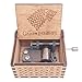 Music Box Play You're My Sunshine,Antique Engraved Wood Gifts for Loved Ones, Hand Crank Wooden Musical Box for Birthday,Christmas,New Year(from Grandson to Grandpa,Brown)
