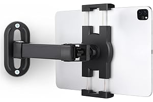 Mippko Tablet Wall Mount Holder for 7~12.9 inch Tablets iPad/Nexus/LG G Pads/e-Reader/Switch, 360°Rotation Clamp 180°Flexible Adjustable Metal Arm Mount