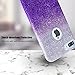iPhone 7 Plus Case, ZUBA [Sparkling Shine Series] Ultra Slim Glitter Bling Crystal Shock Absorbent Hybrid Case Cover for Apple iPhone 7 Plus with 1 Ring Holder [Silver / Purple]