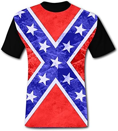 CLEVERBOY Men's Flag Tee Team 3D Print Summer Cool Nice S Black
