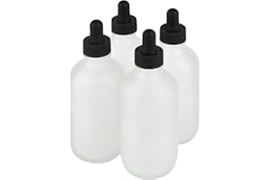 NOOEEISS 4 Pcs, 4oz Dropper Bottle, Clear Glass Eye Dropper Bottle, Tincture Bottles with Dropper, Pretty Finish, Leak-Proof Design, Stronger Suction for All Kinds of Mixed Liquids