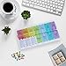 Weekly Pill Organizer 7 Day Am Pm Pill Box Organizer Medicine Pill Containers Medication Organizer 2 Times a Day BPA Free Travel,Daily Rainbow Colored Pill Sorter.