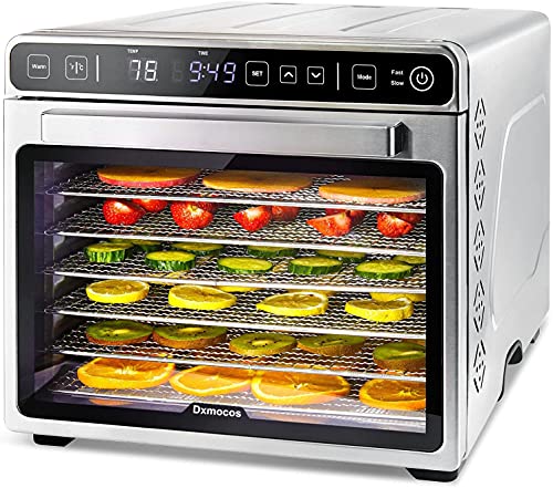 Dxmocos 7 Layer Food Dehydrator Machine, Digital Adjustable Timer and Temperature Control, Dryer for Herb, Meat, Beef, Fruit and Vegetables, Over Heat Protection, Stainless Steel Trays