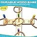 RYG Wooden Ring Toss Game Set, Durable Wood Base, 5 Wood Pegs, 5 Rope Rings, Portable Indoor and Outdoor Family Quoits Games, for Kids & Adults