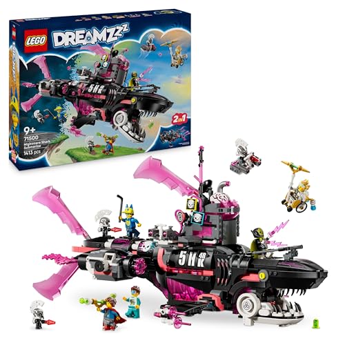LEGO DREAMZzz Albtraumhai-U-Boot - Modulares Set mit 2 Baumöglichkeiten, 2 abnehmbaren Fluggeräten und 5 Minifiguren, inkl. Mateo und Astrid - Geschenk für Mädchen und Jungen ab 9 Jahren - 71500