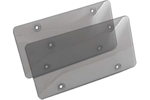 Magnitude License Plate Cover Frame 2 Pack (Smoke) Shield Tinted Bubbled Car Truck Auto Protect Tint