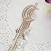 Fvermecky Vintage Crystal Hair Clips Tassel Drop Star Moon Hair Clips Bobby Pins For Women Girls Hair Accessories 4 Colors (Rose Gold)