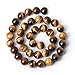 Qiwan 35PCS 10mm Natural Yellow Tiger Eye Gemtone Jewellery String, Round Loose Beads for DIY Jewelry Making, 1 String/15 Inches