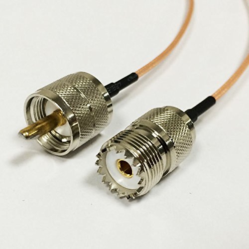UHF male PL259 to UHF female SO239 pigtail cable RG316 15cm 6