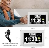 YCOO Dementia Clock 7 Inch Large Display Day Date Digital with Sun Moon Icons view 3