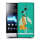 Head Case Designs Saxorus Dino Musikeros Protective Snap-on Hard Back Case Cover for Sony Xperia P LT22i