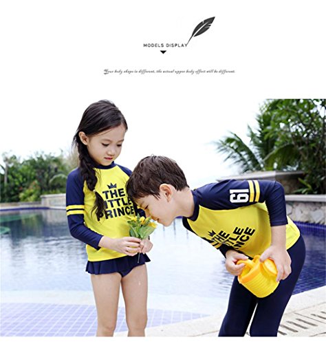 Monvecle Little Boys 2-Piece Beach Swimsuit Rash Guard Sun Protection Set UPF 50+ Boys Style 6-7Y
