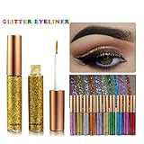Glitter Liquid Eyeliner Set 10 Colors, Metallic Liquid Glitter Eyeshadow Long Lasting Waterproof Shimmer Eyeshadow pigment Face Lips Art for Party Festival Makeup