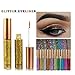Glitter Liquid Eyeliner Set 10 Colors, Metallic Liquid Glitter Eyeshadow Long Lasting Waterproof Shimmer Eyeshadow pigment Face Lips Art for Party Festival Makeup