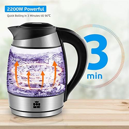 ForMe Bouilloire Électrique en Verre 1.8 I Température Réglable 60-100°C I LED I Contrôle de Température Variable I Fonction de Maintien au Chaud I 2200W I Sans BPA (pas de Filtre à Thé) - Cuisine A Vivre ForMe Bouilloire Électrique en Verre 1.8 I Température Réglable 60-100°C I LED I Contrôle de Température Variable I Fonction de Maintien au Chaud I 2200W I Sans BPA (pas de Filtre à Thé)