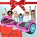 NHT Electric Hoverboard Self Balancing Scooter with Built-in Bluetooth Speaker LED Lights - Safety Certified for Adult Kids Gift (Chrome Pink)