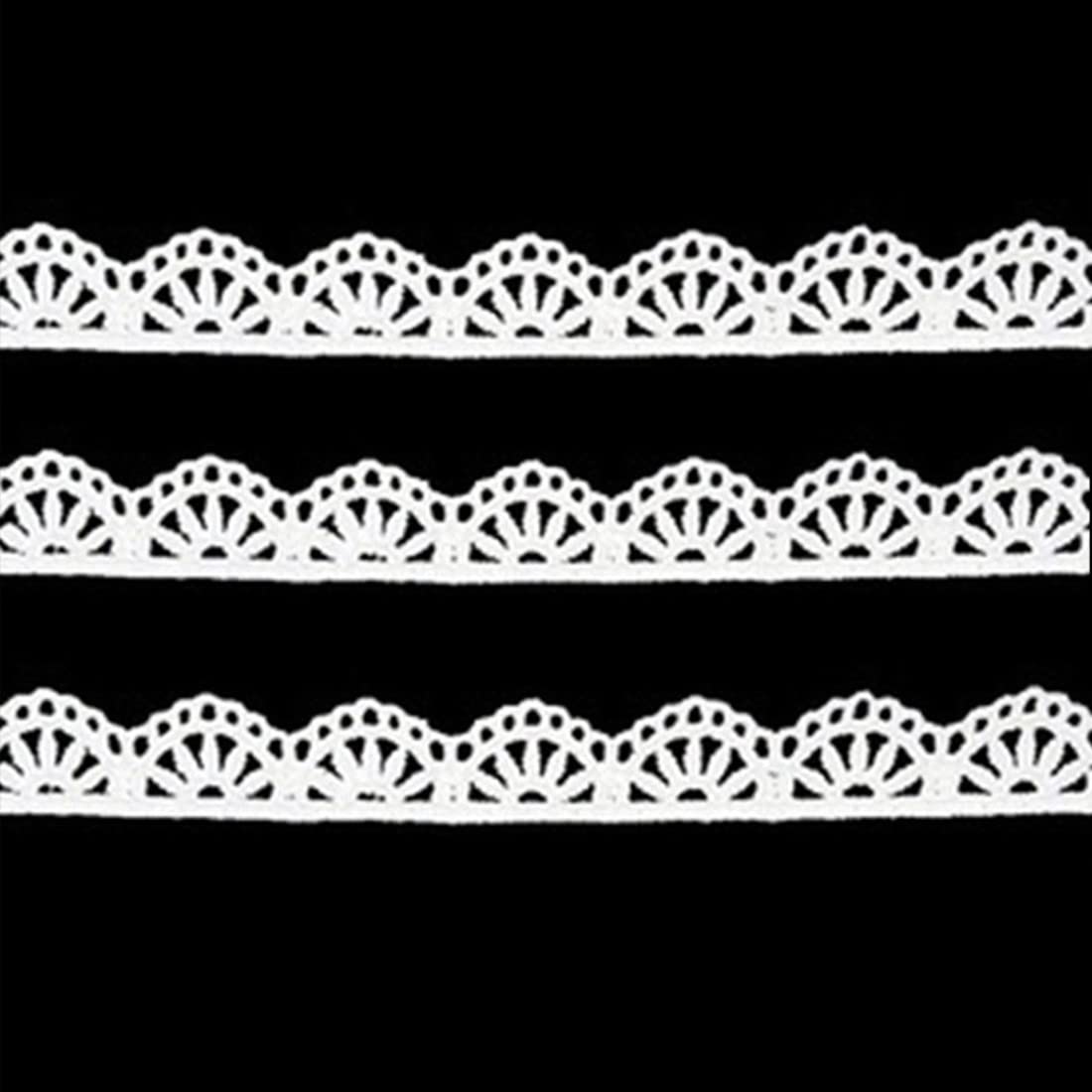 Xingmo 8m Lace Edge Trim Ribbon Embroidered Floral Lace Wide 1.5cm (White)