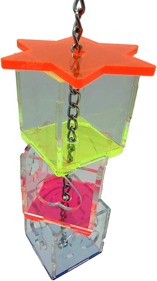 Bird Foraging Toy Hanging Bird Intelligence Toy Parrot Cage Feeder Acrylic Puzzle Feeding Food Box Pet Supplies Accessory for Cockatiels African Greys Small Macaw Conure - Image 4