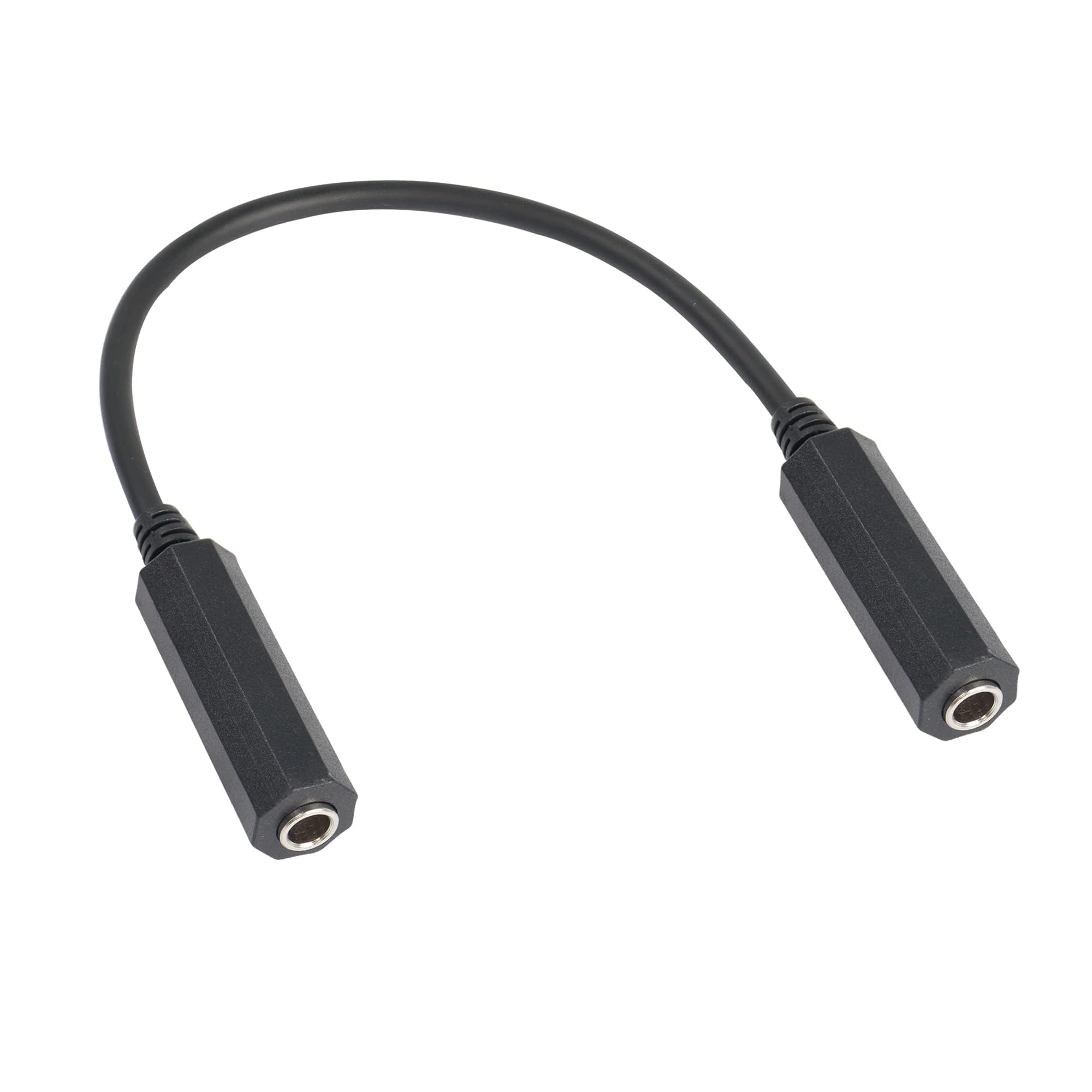 QIANRENYON TRS 1/4 Female Stereo adapter Coupler, TRS 6.35mm Female to Female Audio Extension connector, Extension microphone cable, for Amp Speaker Guitar, 30cm/12in