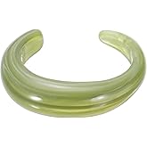 MECCANIXITY Acrylic Open Chunky Bangle Bracelets for Women, Acrylic Resin Bangle Statement Acetate Cuff Wristband Bracelet Fashion Jewelry