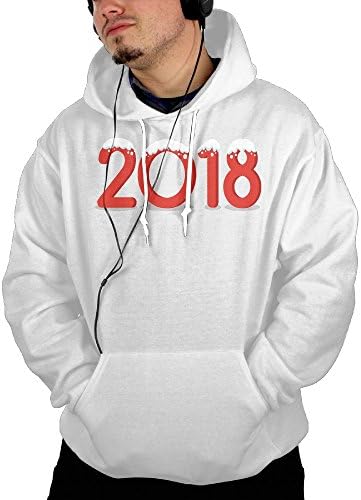Men's Christmas 2018 Travel Vintage Hoodie Hooded Sweatshirt Size XXL White