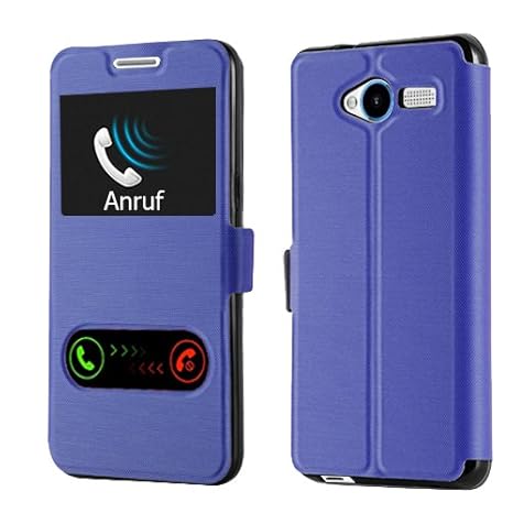 betterfon ZTE Blade L3 Blau Flipcover Handytasche Schutzhülle Case Buch Klapptasche Handyhülle Handy Schale + Gratis Displays