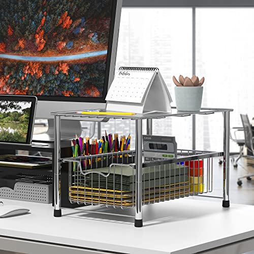 Simple Houseware Stackable Under Sink Sliding Basket Organizer