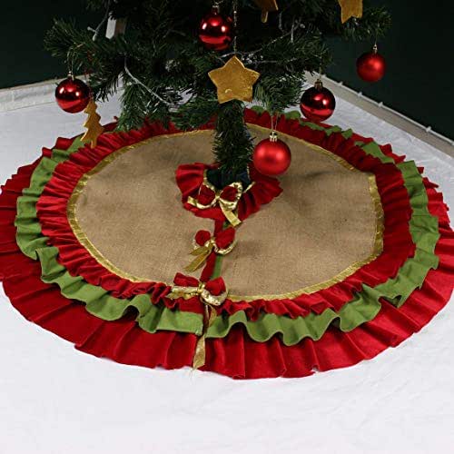 Burlap Christmas Tree Skirt, 36��to100�� Large