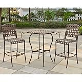 Santa Fe Iron Bar Bistro Set of Three (Matte Brown) (39