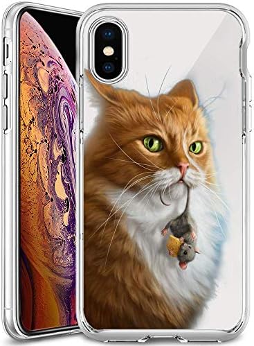 Soft TPU Case for Newly Released iPhone Xs Max, Transparent Clear Lightweight Printed Cat Painting iPhone Xs Max [Latest Model 2018] Cover Case