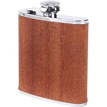 Kairos Customized Wooden Pattern 8oz Stainless Steel Hip Flask Portable Liquor Whisky Flasks For Alcohol Drinkware - 235 ml