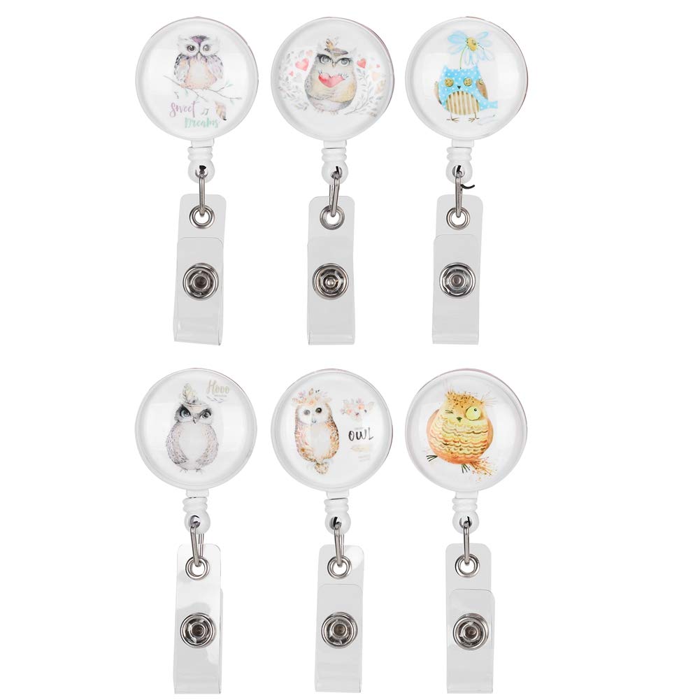 Lanyard Retractable Cute Animal Pattern Retractable Exquisite Badge Holder, ID Card Holders Name Card Clip Hospitals for Offices Schools Other Occasions