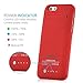 iPhone 6S Battery Case Kujian External Battery Backup Charger Case 3500mAh with Kickstand for iPhone 6/6S (Red)
