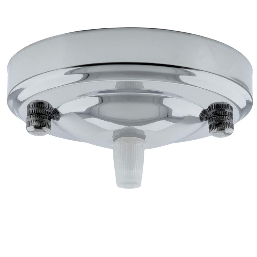 Art Deco Emporium Vintage Period Styled Complete Metal Ceiling Rose with Nylon Cord Grip (Fully Earthed) in Chrome Finish