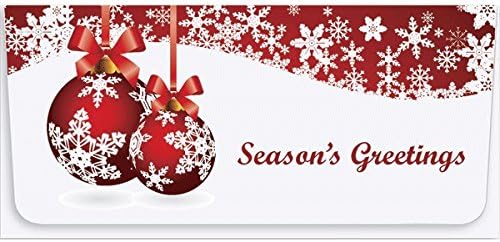 Holiday Currency Envelopes - Season's Greetings - Red & White Bulbs