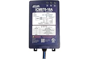 ICM Controls ICM870-16A Soft Start – 16A Compressor Protector with Built-in Start Capacitor, Over/Under Voltage Monitoring, Over-Current Protection, IP65 Sealed Enclosure, HVAC/RV/Marine Use