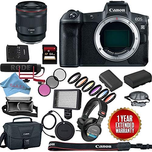 Canon EOS R Mirrorless Digital Camera 3075C002 + Canon RF 50mm f/1.2L USM Lens 2959C002 Video Bundle