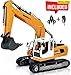 DOUBLE E 17 Channel Full Functional Remote Control Truck Metal Shovel RC Excavator with 2 Bonus Drill and Grasp