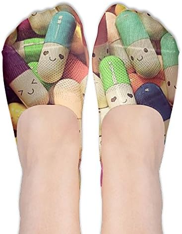 Pill Tablet Capsule Feet Cool Cotton No-show Socks Elegant Lovely Low Cut Socks